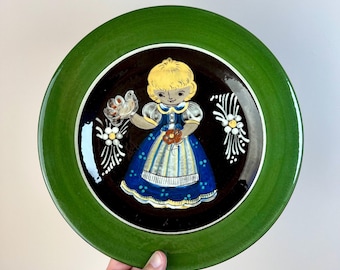 手描きのスイス民芸品木製プレート：壁装飾 - Etsy 日本