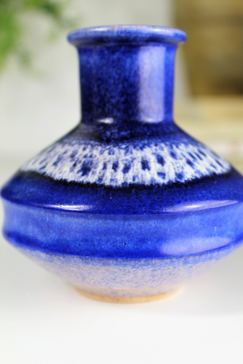Cobalt Blue Studio Bud Vase Blue Gourd Vase Miniature Studio Etsy