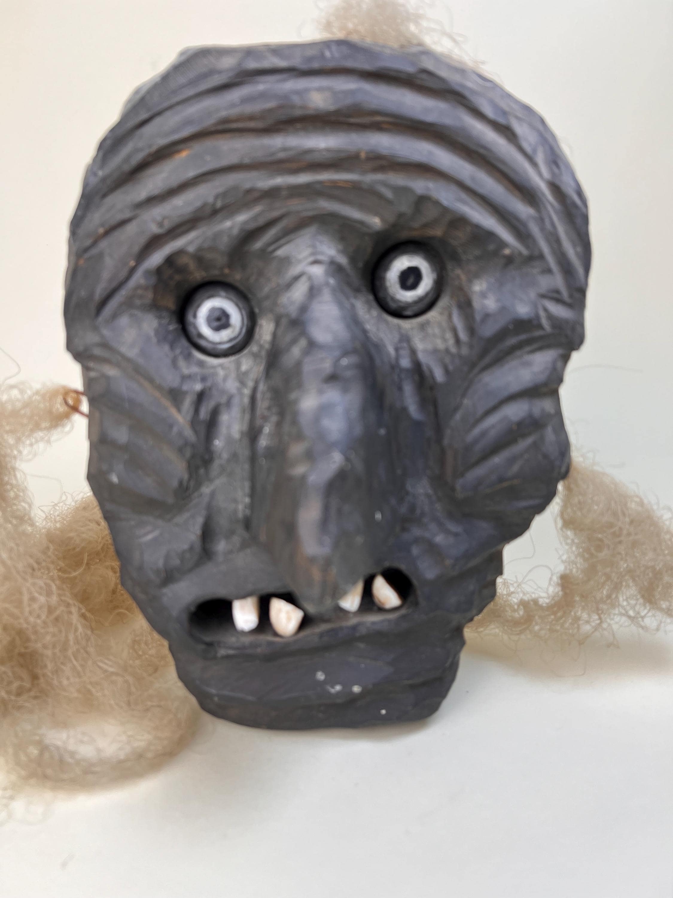 Hand-carved Swiss Traditional Mask - Vintage Alpine Folk Art - Unique ...