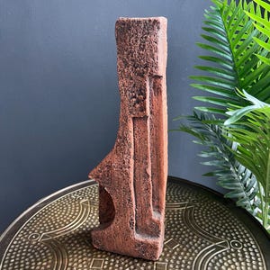 Signed Brutalist Sculptural Totem – Mid-Century Modern Architectural Art