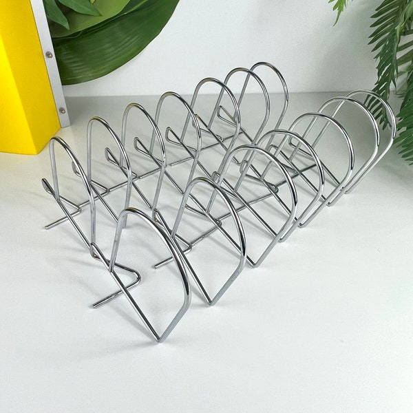 Chrome LP Vinyl Record Book Separators, 14 x Vintage Chrome Shelf Dividers, Shelf Organizers