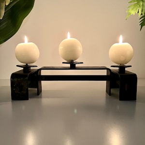 Original Vintage Wrought Iron Candle Holder | Unique Brutalist Constructivist Design  | Mid-Century Modern Home Decor | Medieval Modern