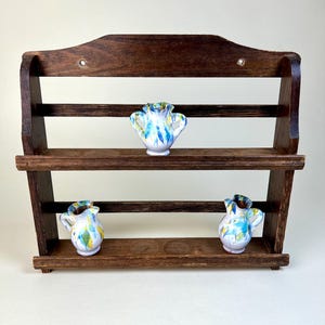 Vintage Wooden Spice Rack - Spice Shelf - Curio Shelves - Knick Knack Display Shelves - Wall Hanging Shelf - Rustic Kitchen