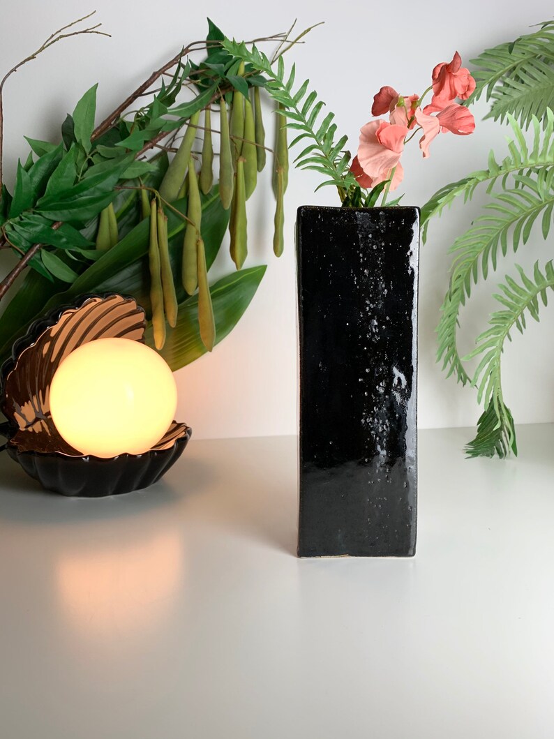 Large Black Studio Ikebana Vase Etsy