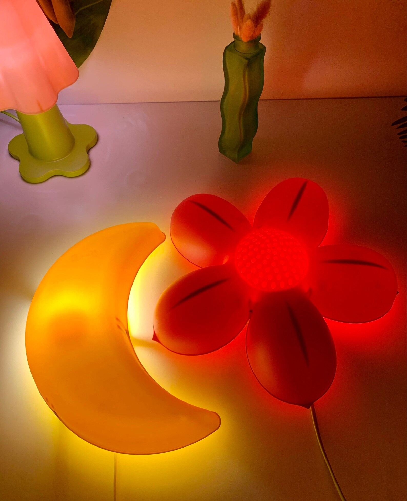 Vintage Ikea Flower and Moon Wall Lamp Set SMILA. Etsy