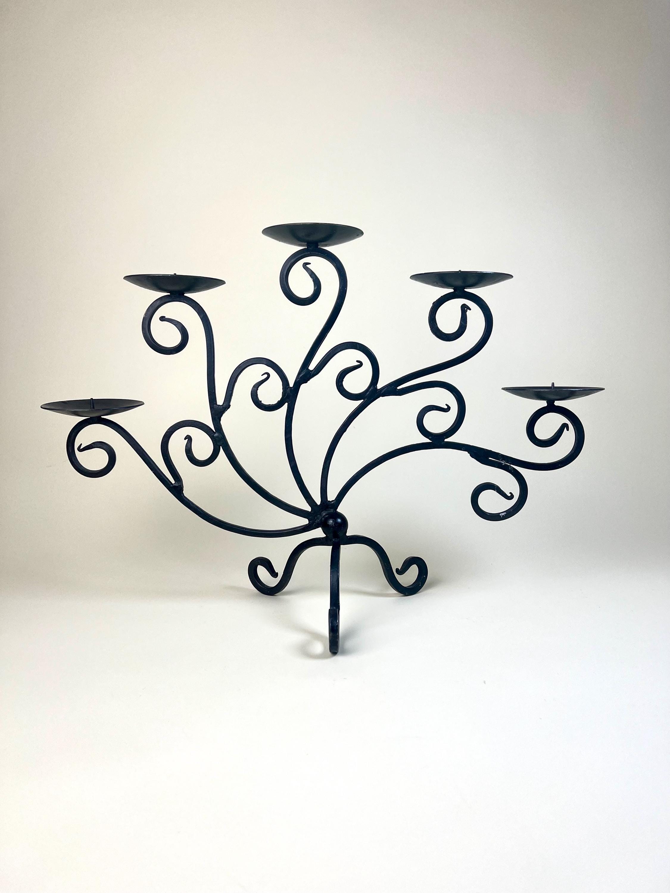 Whimsical Iron Candle Holder: Medieval Style Candelabra