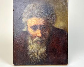 ヨーロッパ 油彩画 ドイツ/ワーグナー アルベルト・ワーグナー、19世紀ドイツの画家、年配の男性の肖像画
