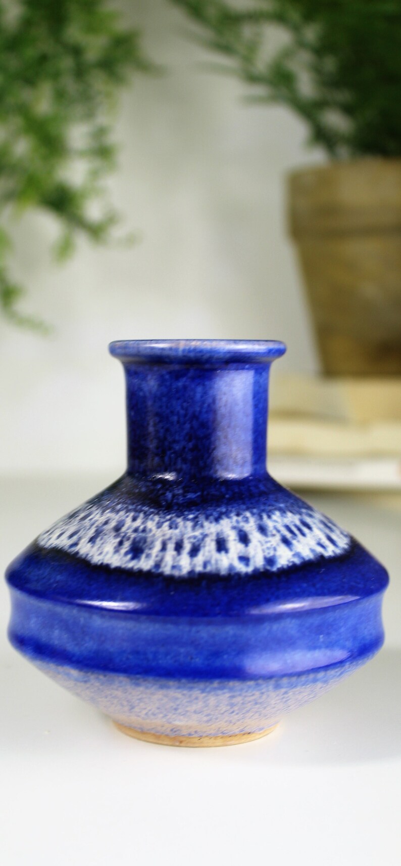 Cobalt Blue Studio Bud Vase Blue Gourd Vase Miniature Studio Etsy
