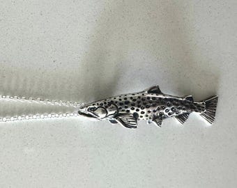 Sterling Silver Trout Necklace