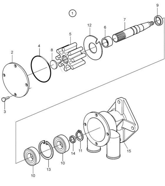 Sea Water Pump Repair Kit For Volvo Penta D2 55 D2 75 350 Etsy