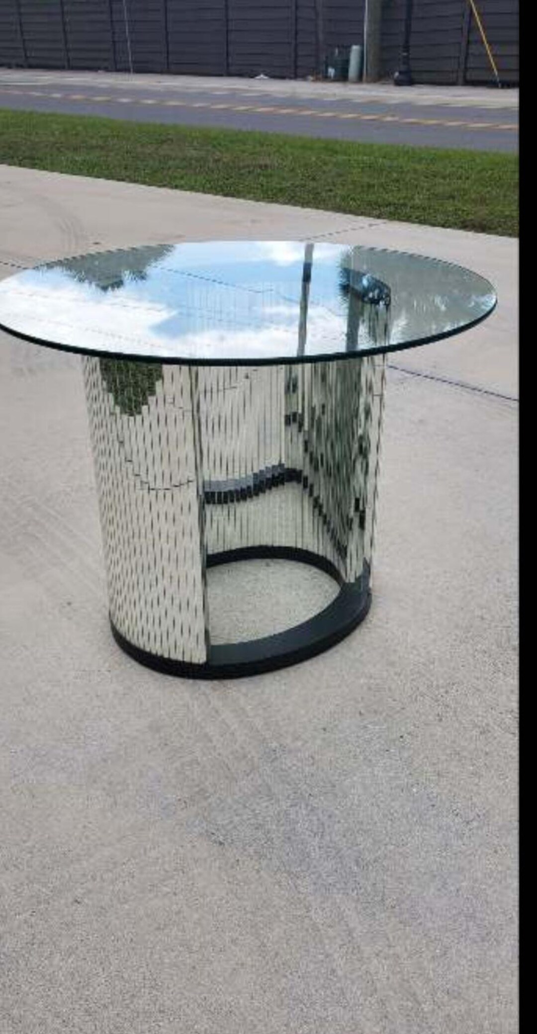 Mirror Glass Occasional Table/ Art Deco Style Mirrored Occasional Table/ Vintage Glass and ...