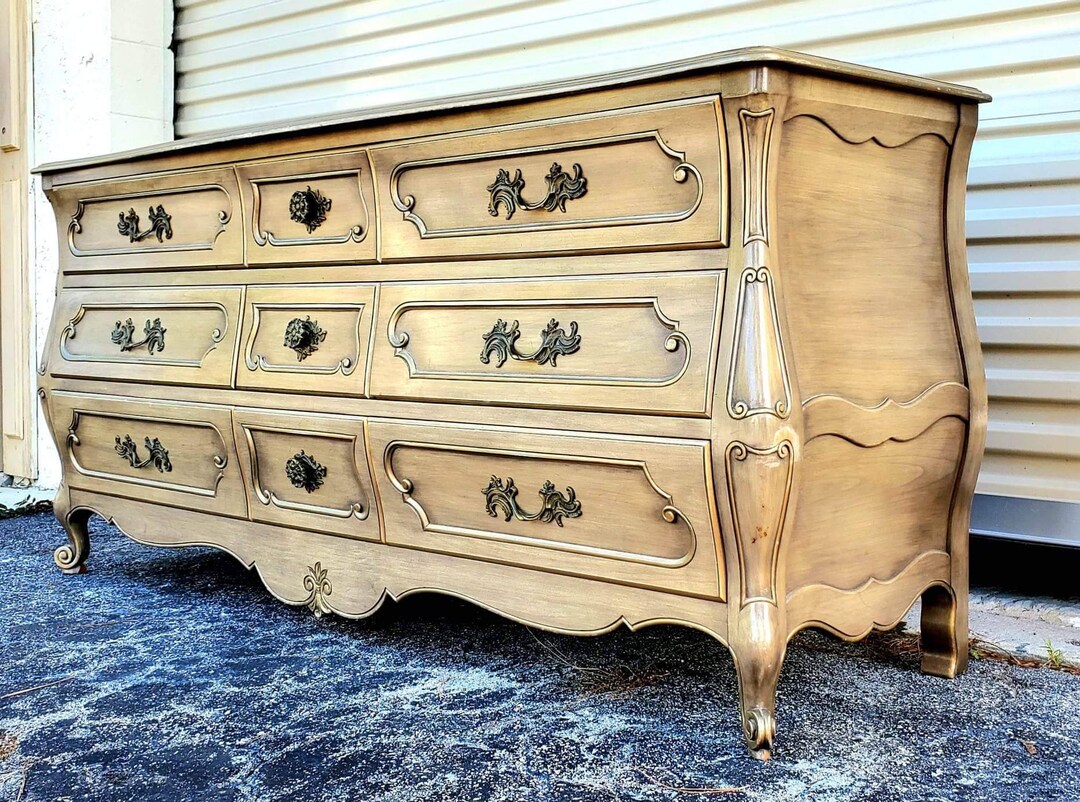 Oversized French Provincial Dresser/ Large Vintage Dresser/ French