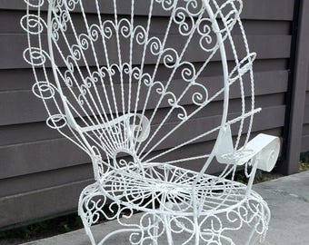 Pair Wrought Iron Peacock Chairs Metal Peacock Chair/high Back
