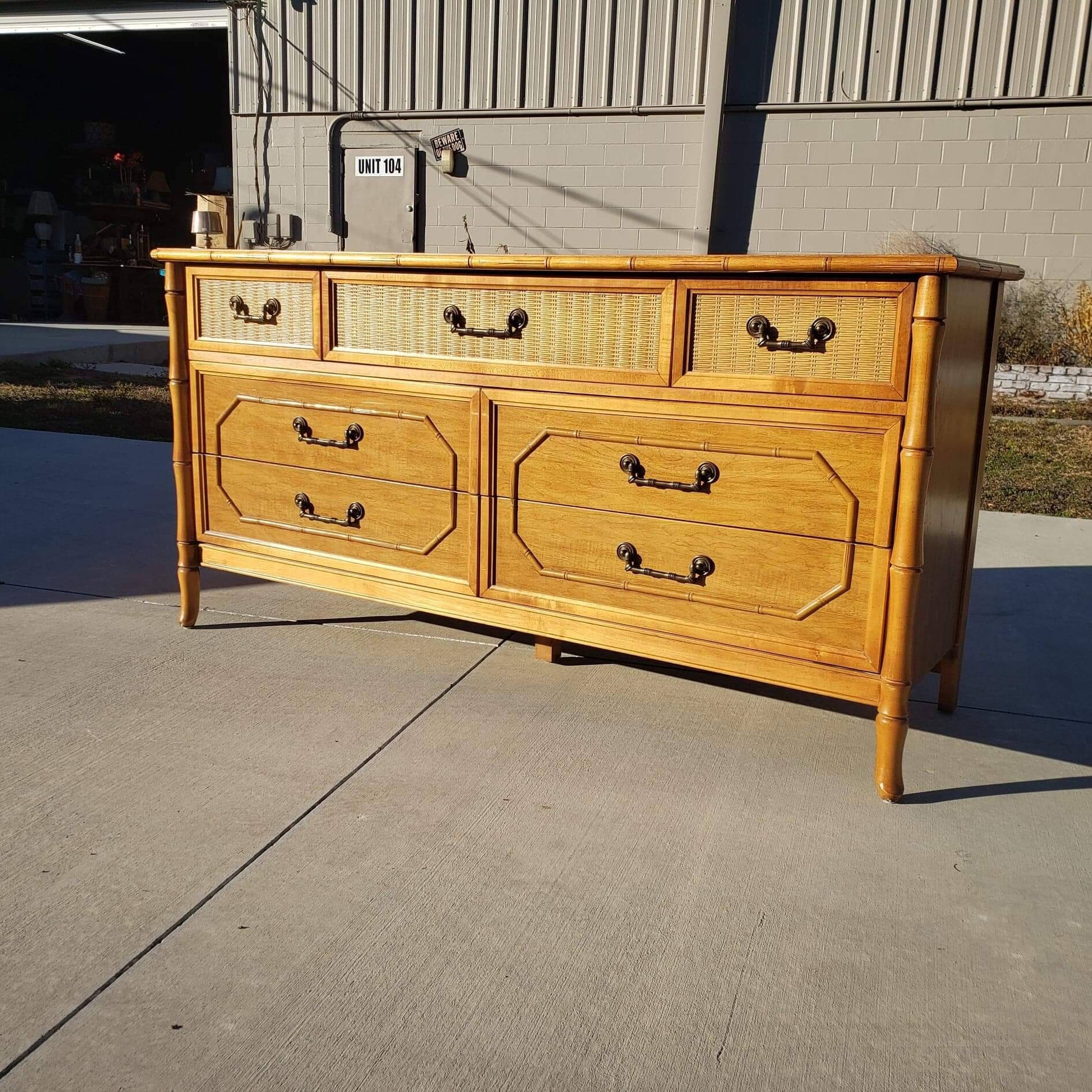 Broyhill faux bamboo dresser discount