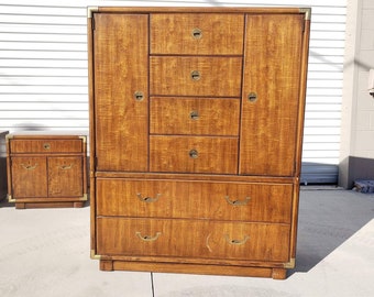 Drexel Campaign Style Gentlemen Chest/ Campaign Style Chest/Mid Century Chest/Vintage Drexel Furniture