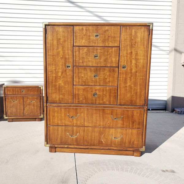 Drexel Campaign Style Gentlemen Chest/ Campaign Style Chest/Mid Century Chest/Vintage Drexel Furniture