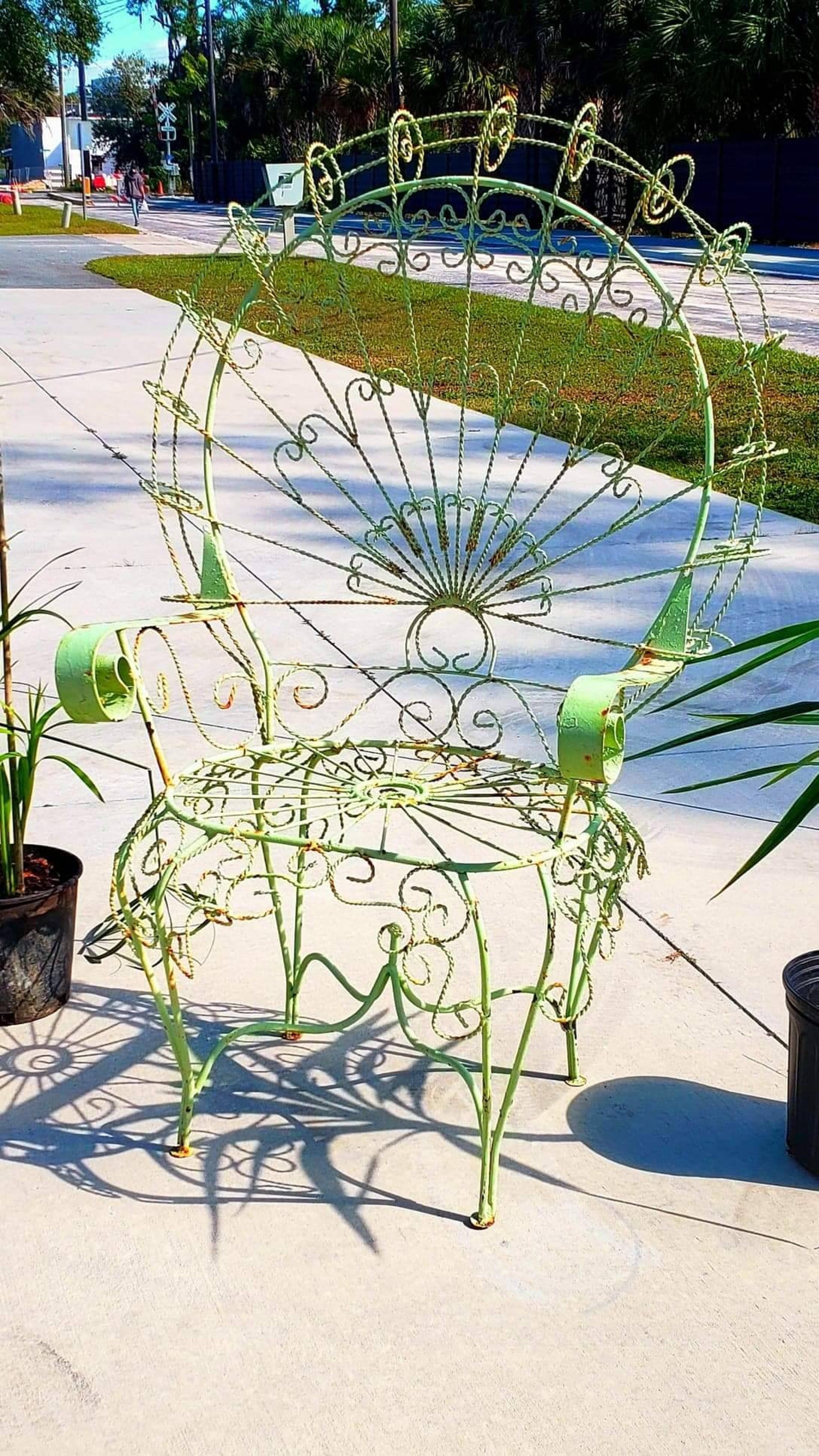 Antique Victorian Wrought Iron Peacock Chair/ Metal Peacock Etsy