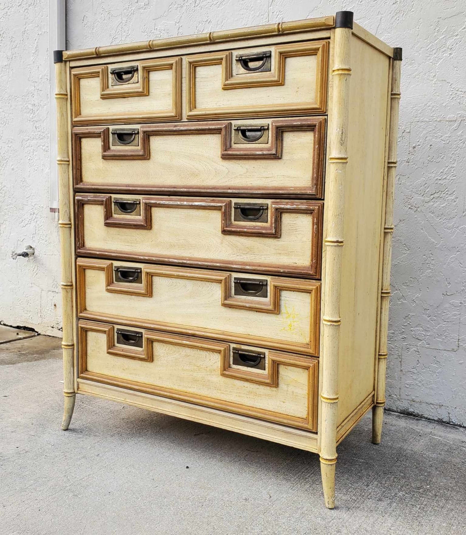 vintage チェスト Stanley Vintage Chest/faux Bamboo Stanley Chest/vintage Dresser - Etsy