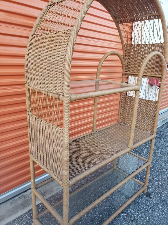 Vintage cheap wicker etagere