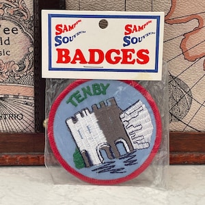 Vintage TENBY Castle Patch Pembrokeshire Wales Souvenir Sew On Cloth Badge