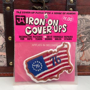 Vintage Patch &#39;76 Map American Revolution Bicentennial USA Souvenir Cover Up