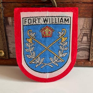 Vintage Patch FORT WILLIAM Coat of Arms Scotland Sew On Embroidered Cloth Badge