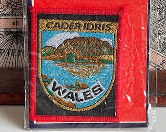 Naszywka w stylu vintage CADER IDRIS Meirionnydd Snowdonia Walia walijska pamiątkowa odznaka materiałowa