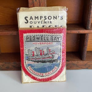 Odznaka pamiątkowa z tkaniny PEGWELL BAY z kolekcji Hoverport Ramsgate w Calais i Kent
