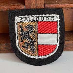 Vintage SALZBURG Patch Coat of Arms Austria Souvenir Sew On Cloth Badge
