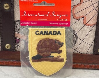 Vintage Patch Canada Beaver Sew On Embroidered Souvenir Sew On Badge