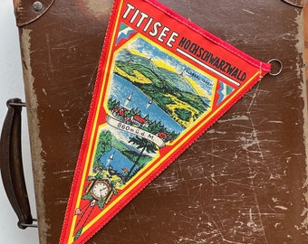 Vintage Wimpelkette TITISEE Hochschwarzwald Deutschland Schwarzwald Souvenir Flagge