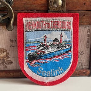 Vintage patch SEALINK Weymouth naar Cherbourg Ferry Souvenir naai stoffen badge