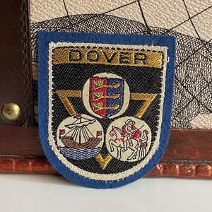 Vintage Patch DOVER Kent England Coat of Arms Souvenir Sew On Cloth Badge