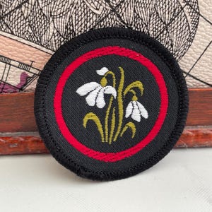 Vintage Girl Guides SNOWDROP Patrol Emblem Embroidered Patch Sew On