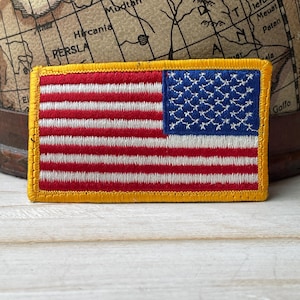Vintage Patch United States of America USA Reverse Flag Stars & Stripes Badge