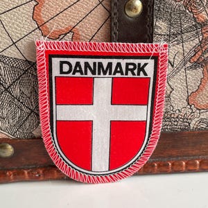 Vintage DENMARK Patch Danmark Danish National Flag Souvenir Sew On Cloth Badge