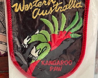 Toppa ricamata a forma di canguro da cucire con il ferro da stiro, con segno dell'Australia