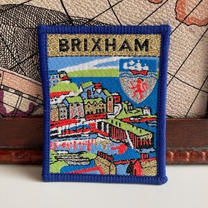 Vintage Patch BRIXHAM Torbay Devon England Souvenir Cloth Sew On Badge Patch