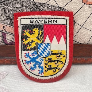 Vintage Aufnäher BAYERN Bavaria Wappen Deutschland gewebtes Aufnäher