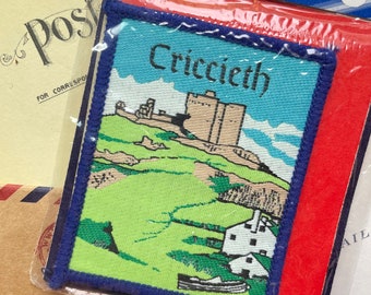 Vintage Criccieth Castle Eifionydd Gwynedd Wales Welsh Souvenir Patch Sew On