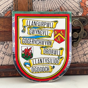 Vintage Foil Patch Llanfairpwllgwyngyll Wales Souvenir Wohnwagen Campervan Sticker
