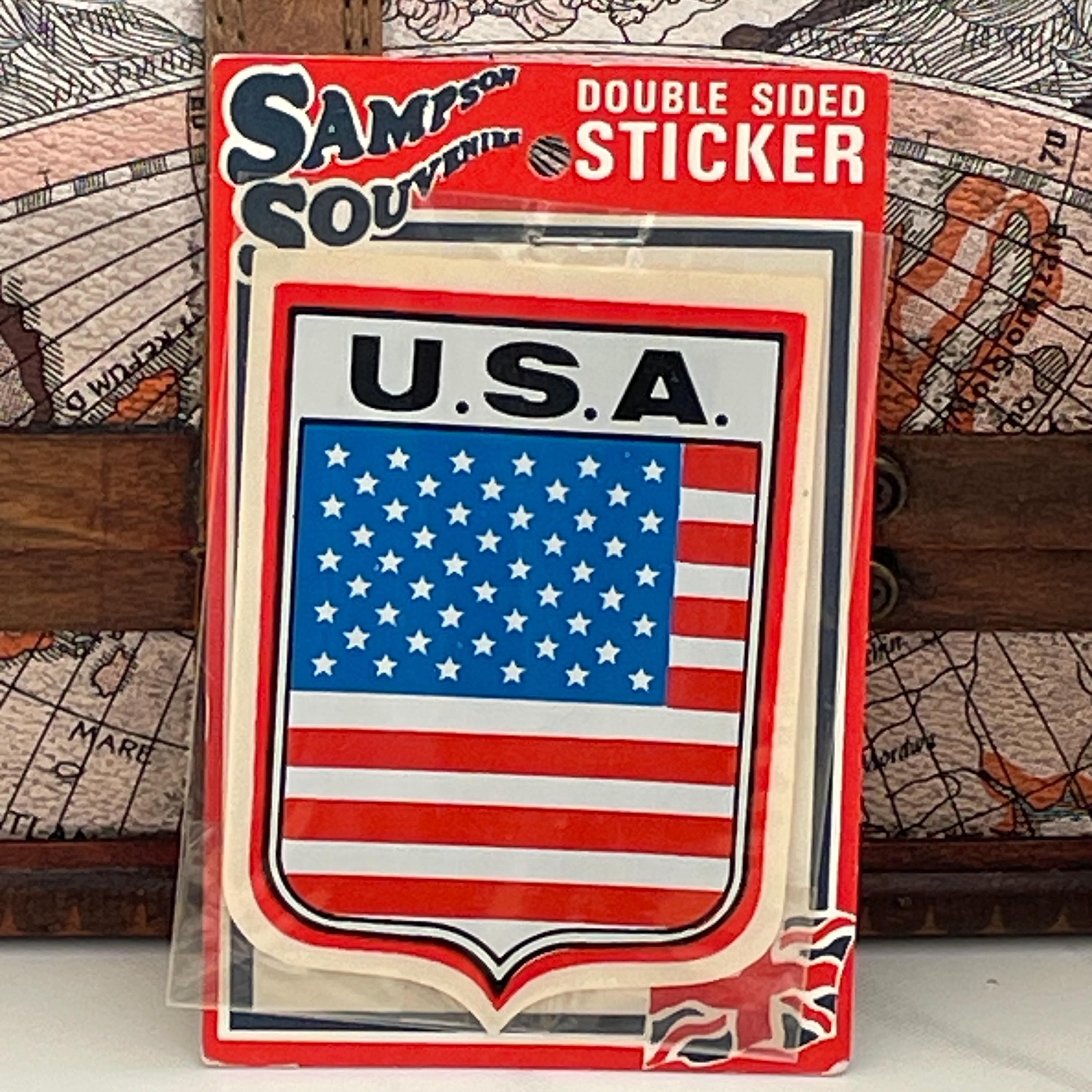 Vintage Window Sticker America USA Flag Decal Double Sided Stick on ...
