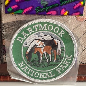 Vintage patch Dartmoor National Park Devon Souvenir geweven opgenaaide stoffen badge