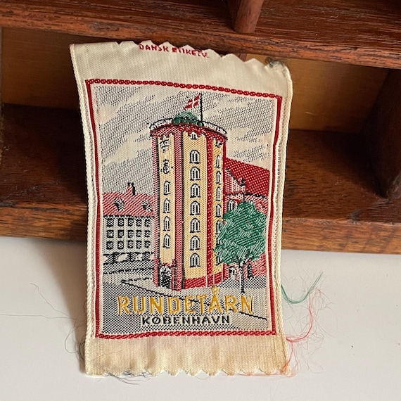 Vintage Rundetårn Patch Denmark Copenhagen Danmark Souvenir Sew On Cloth Badge