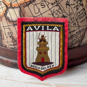 Vintage Patch AVILA Coat of Arms Spain Souvenir Sew On Cloth Badge