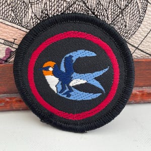 Vintage Girl Guides SWALLOW Bird Patrol Emblem Embroidered Patch Sew On