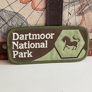 Vintage Dartmoor National Park Patch Pony Logo Devon Souvenir Sew On Badge