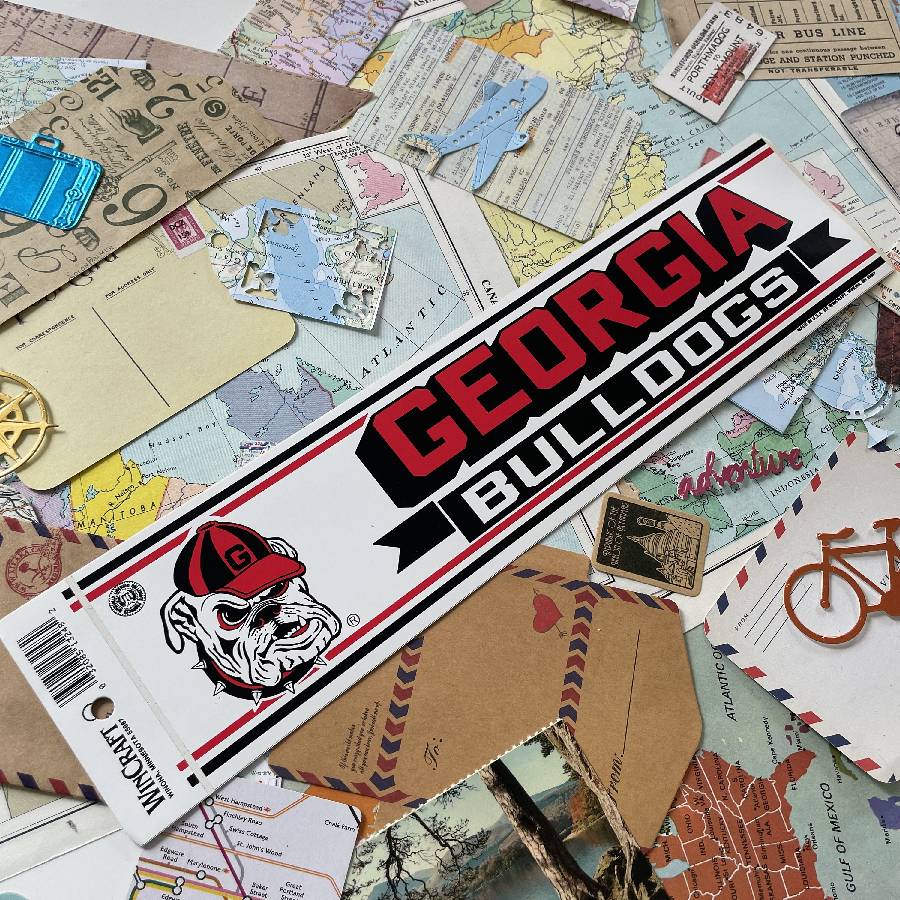 Vintage Bumper Sticker GEORGIA BULLDOGS Football USA Car Camper Caravan  Decal - Etsy, image size:3000x3000