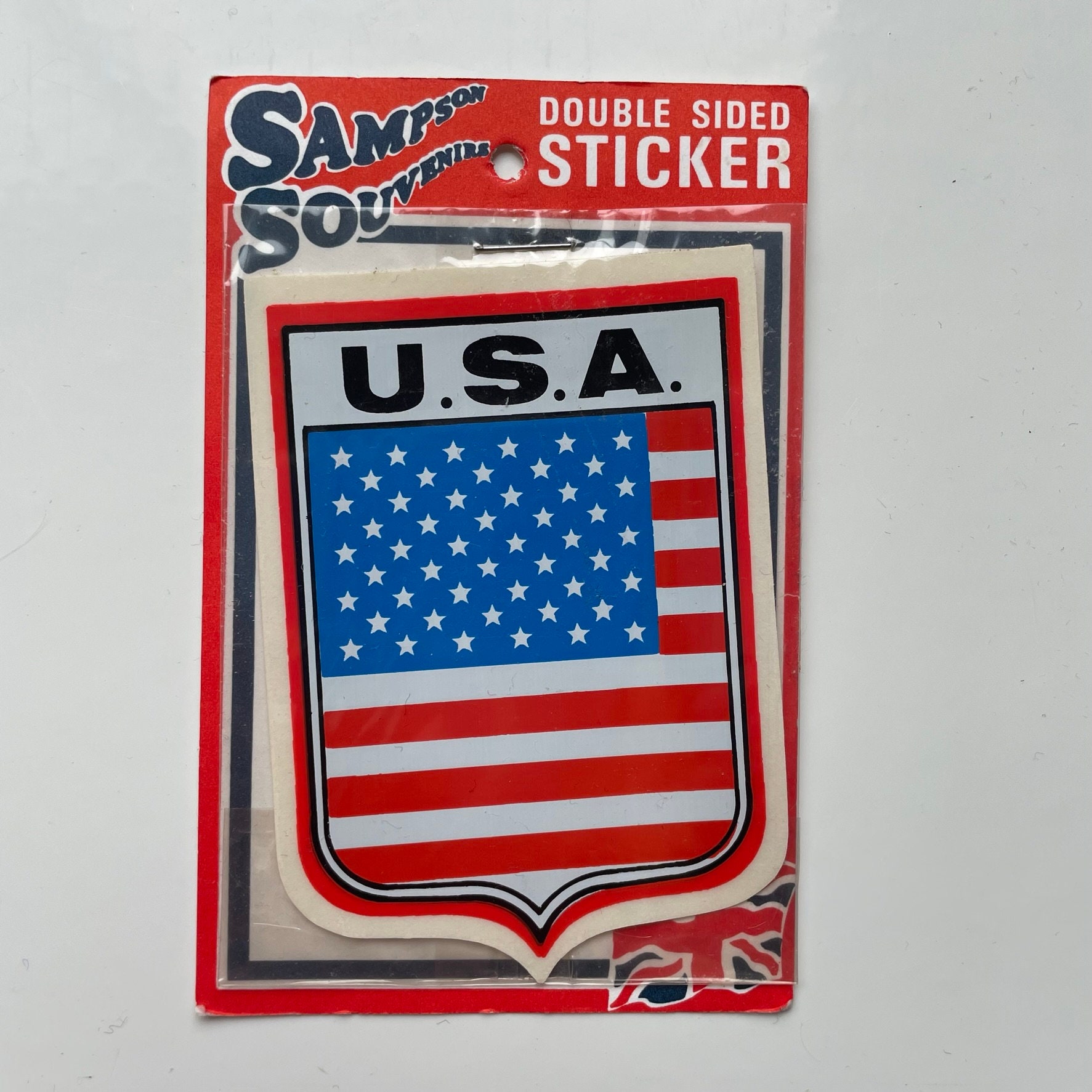 Vintage Window Sticker America USA Flag Decal Double Sided Stick on ...