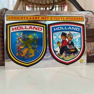 Stickers vintage carte postale HOLLANDE Pays-Bas Stickers bagages souvenirs